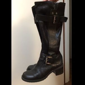 Black Leather BareTraps Boots